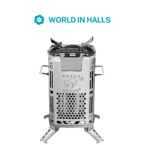 Outdoor Wood Burning Stove kit with blower fan and accessories for camping