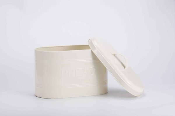 Durable galvanized iron canister and bread bin set.