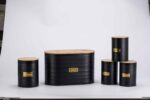 5-Piece Bread Bin Set Black