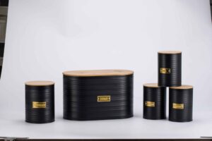 5-Piece Bread Bin Set Black