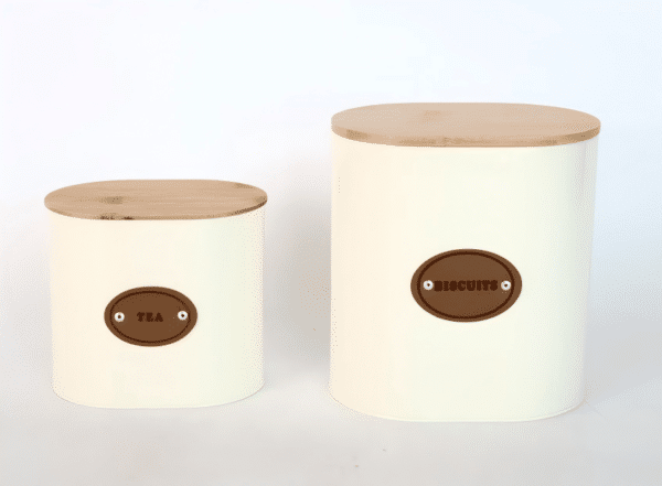 Oval Tea and Biscuit Storage with Bamboo Lid