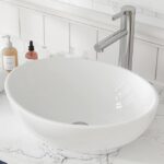 40.5 x 33.5 x 14 cm Oval White Ceramic Vessel Sink