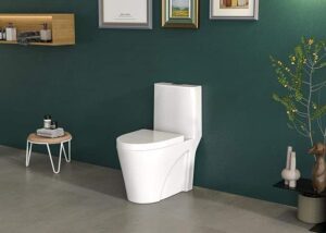 Modern compact ceramic toilet with sleek one-piece design