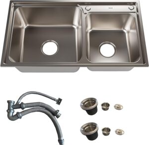 MEJE Wholesale 78x43cm Stainless Steel Double Bowl Sink