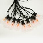 LED String Lights with ST38 Flame-Effect Bulbs and Black Wire
