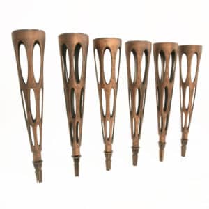 Set of 6 Bronze Solar Garden Lights with Hollow Iron Design