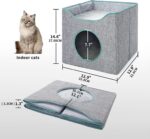 Foldable Cat Cube House with Dual-Level Design