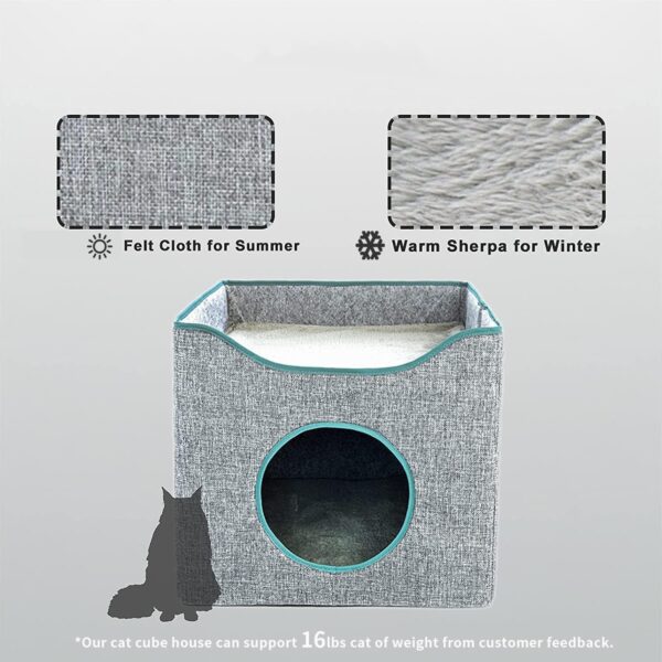 Cozy Cat Relaxing Inside Foldable Cat House