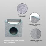 Foldable Cat Cube House with Dual-Level Design